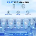 HOMCOM 3L Ice Maker Machine and Water Dispenser, 12kg in 24H, 2 Sizes 9 Ice Cubes Ready in 6-10 Mins Ice Machine, Silver - 4