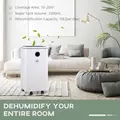 HOMCOM 10L/Day Dehumidifier with WiFi Smart App Control, 2.5L Water Tank, Digital Display, Sleep Mode, 24H Timer, Laundry Clothes Drying, for Home and Large Room Basement - 5