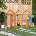 PawHut Large Chicken Run, Wooden Chicken coop, with Combinable Design - Wood Effect - 2