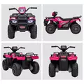 HOMCOM 12V Kids Quad Bike with Forward, Reverse Functions, Ride-On ATV w/ Music, LED, Headlights, for Ages 3-5 Years - Pink - 8