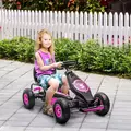 HOMCOM Kids Pedal Go Kart, with Adjustable Seat, Inflatable Tyres - Pink - 2
