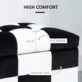 HOMCOM Storage Ottoman, Storage Bench with Wood Legs, Footstool, Footrest with Velvet Surface for Bedroom, Hallway, Living Room, 114 x 47 x 47 cm, White and Black - 5