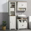 kleankin Bathroom Cabinet, Tall Storage Cabinet with Door and Adjustable Shelves, 39.5 x 30 x 160 cm, White - 2