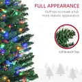 HOMCOM 7.5' Artificial Prelit Christmas Trees Holiday Décor with Colourful LED Lights, Pencil Shape, Steel Base - 5