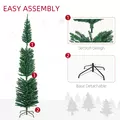 HOMCOM 7.5' Artificial Prelit Christmas Trees Holiday Décor with Colourful LED Lights, Pencil Shape, Steel Base - 8