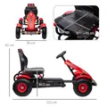 HOMCOM Children Pedal Go Kart, Kids Ride On Racer with Adjustable Seat, Inflatable Rubber Tyres, Handbrake, for Ages 5-12 Years - Red - 3
