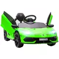 HOMCOM Lamborghini Licensed 12V kids Electric Car w/ Butterfly Doors, Remote, Music, Horn, Suspension - Green - 1