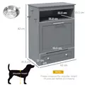 PawHut Pet Feeder Station, Dog, Cat Storage Container, with Raised Bowls, Hanger, Cabinet - Grey - 3