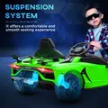 HOMCOM Lamborghini Licensed 12V kids Electric Car w/ Butterfly Doors, Remote, Music, Horn, Suspension - Green - 8