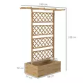 Outsunny Wooden Trellis Planter Box, Raised Garden Bed to Grow Vegetables, Herbs and Flowers, Natural Tone - 3