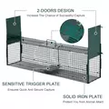 PawHut Two-Door Live Trap for Small Animals, Animal Trap for Rat, Mice - Dark Green - 4