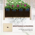 Outsunny Raised Bed with Drainage Holes, Wood Planter with Trellis for Climbing Plants to Grow Vegetables, Flowers, Natural - 5