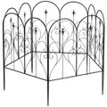 Outsunny Set of Five Decorative Heart Metal Fence Panels - Black - 1