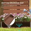 Outsunny Raised Bed for Garden, Planter with Trellis for Climbing Plants, Vines, Planter Box with Drainage Gap, Light Brown - 6