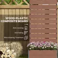 Outsunny 34 x 69.5cm Garden Planter Box, with Back Trellis, Brown - 5