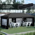 Outsunny 3 x 6m Pop-Up Gazebo, with Removable Walls - Black - 4