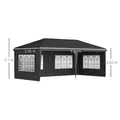 Outsunny 3 x 6m Pop-Up Gazebo, with Removable Walls - Black - 3