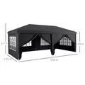 Outsunny Outsunny 3 x 6 m Garden Pop Up Gazebo, Wedding Party Tent Marquee, Water Resistant Awning Canopy with Sidewalls, Windows, Carry Bag, Grey - 3