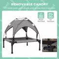 PawHut Cooling Raised Pet Bed w/ Washable Breathable Mesh, for Small Medium Dogs, 76 x 61 x 69.5cm - Light Grey - 5