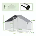 PawHut Large Chicken Coop, Galvanised Walk In Chicken Coop Hen House w/ Water-Resist Cover, 3 x 1.7 x 1.9m - 3