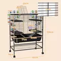 PawHut Large Hamster Cage, Gerbil Cage with Tubes, Storage Shelf, Ramps, Platforms, Running Wheel - Black - 3