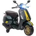 AIYAPLAY 12V Vespa Licensed Kids Electric Motorbike w/ Music, Lights, FM Radio, for 3-6 Years - Green - 1