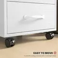 HOMCOM 3 Drawer File Cabinet, Mobile Filing Cabinet on Wheels for Home Office, Study, White - 5