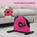 SPORTNOW Mini Exercise Bike, Portable Pedal Exerciser with LCD Display for Legs, Arms, Rehabilitation, Therapy, Pink - 6