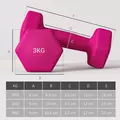 SPORTNOW Set of 6 Hex Dumbbells, Neoprene Weights Pair with Non-Slip Grip, Home Gym Fitness Training Equipment, 2 x 3kg, 2 x 4kg, 2 x 5kg, Pink, Purple, Green - 3