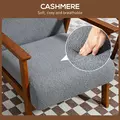 HOMCOM Armchair with Wide Seat, Boucle Accent Chair, Thick Padded Occasional Chair with Solid Wood Frame for Living Room Bedroom Home Office Reception Balcony, Grey - 5