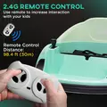 AIYAPLAY 360° Rotation Kids Bumper Car, 12V Waltz Car with Remote Control, Dual Joystick, Music, Lights, Green - 6