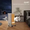 HOMCOM 1500W Quiet Oil Filled Radiator, 7 Fin Energy Efficient Portable Electric Heater with 3 Heat Settings, Adjustable Thermostat, Safety Tip Over, Overheat Protection, for Home, White - 6