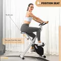 SPORTNOW Folding and Quiet Exercise Bike with 8-Level Magnetic Resistance and Heart Rate Sensor, for Home Gym, Black and White - 6