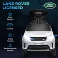 AIYAPLAY 2-in-1 Land Rover Licensed 6V Kids Electric Ride On Car, Sliding Car w/ Headlights, Music, for 18-60 Months, White - 5