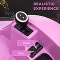 AIYAPLAY 360° Rotation Kids Bumper Car, 12V Waltz Car with Remote Control, Dual Joystick, Music, Lights, Pink - 5