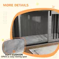 PawHut 98cm Dog Crate Furniture with Removable Cushion for Large Dogs - Grey - 7