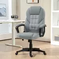 HOMCOM Faux Leather Office Chair - Grey - 2