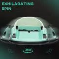 AIYAPLAY 360° Rotation Kids Bumper Car, 12V Waltz Car with Remote Control, Dual Joystick, Music, Lights, Green - 4