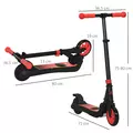 HOMCOM Folding Electric Scooter with Brake, for Ages 6+ Years, 8km/h Maximum Speed, Red - 3