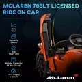 AIYAPLAY McLaren 765LT Licensed 12V Kids Electric Ride on Car with Butterfly Doors, Remote Control, Transport Wheels, Orange - 4