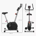 SPORTNOW Quiet Exercise Bike with 8-Level Magnetic Resistance and Heart Rate Sensor, for Home Gym, Grey and black - 3