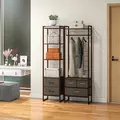 HOMCOM Four-Tier Industrial Display Shelf, with Bottom Drawers - 2