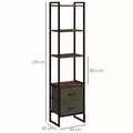 HOMCOM Four-Tier Industrial Display Shelf, with Bottom Drawers - 3