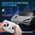 AIYAPLAY McLaren 765LT Licensed 12V Kids Electric Ride on Car with Butterfly Doors, Remote Control, Transport Wheels, Grey - 8