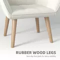 HOMCOM Accent Chair, Arm Chair with Wide Arms, Slanted Back, Thick Padding and Rubber Wooden Legs for Living Room, Cream White - 6
