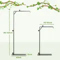 PawHut 86-129Hcm Adjustable Height and Length Reptile Lamp Stand Holder with Hook Hanging, Base - Black - 3