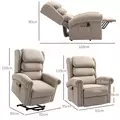 HOMCOM Velvet-Feel Electric Riser Recliner Chair - Khaki - 3