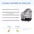 PawHut Metal Bird Cage for Finch, Canary w/ Food Containers, Swing Ring, Tray, Handle, 39 x 33 x 47cm - 7