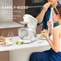 HOMCOM 1300W Kitchen Stand Mixer, with Accessories - White - 8
