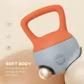 SPORTNOW 10KG Soft Kettlebell, Kettle Bell with Non-Slip Handle for Home Gym, Weight Lifting, Strength Training, Orange/Grey - 4